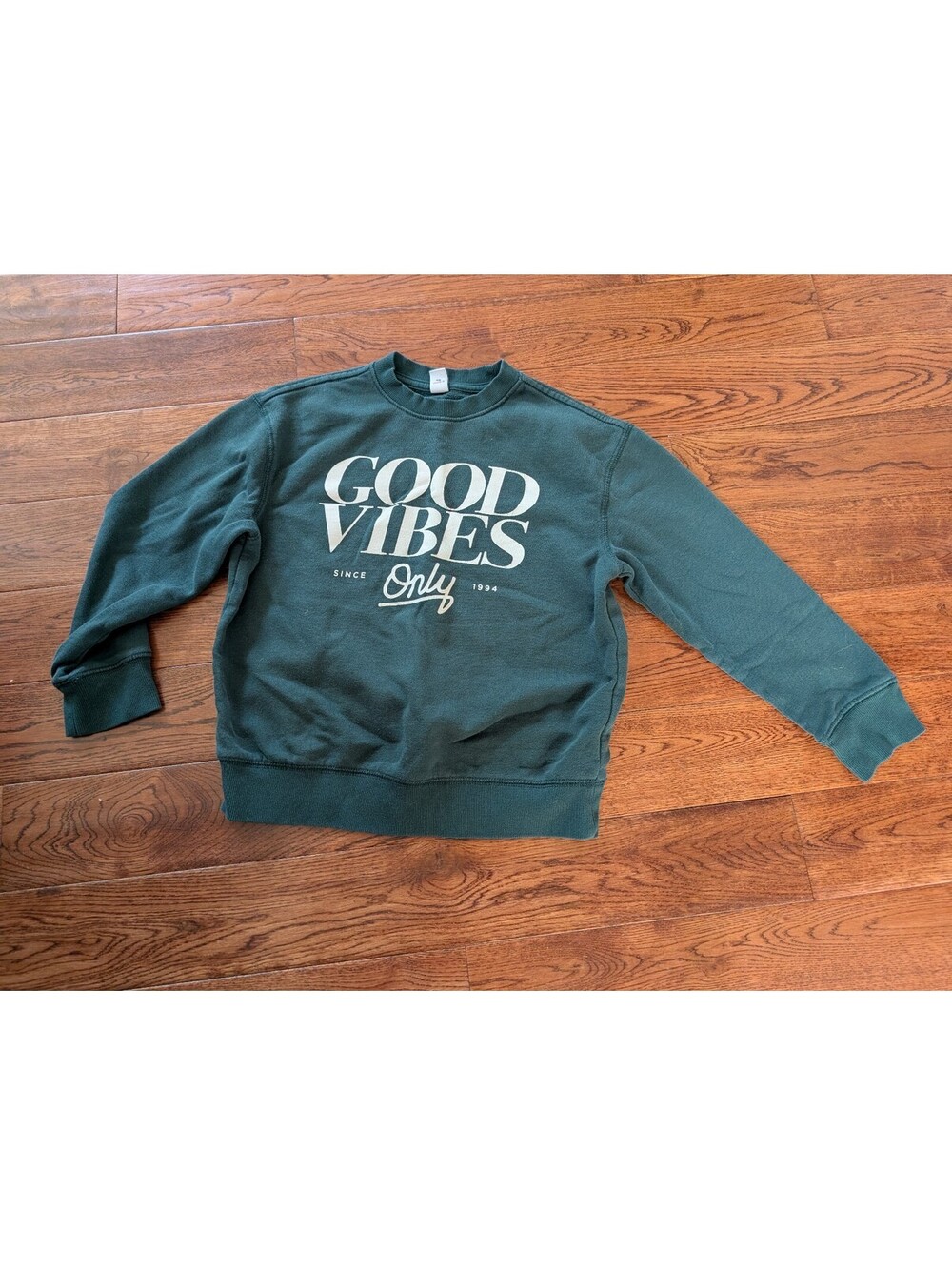 Old Navy Good Vibes Only Green Sweatshirt Girl's Size M (8)